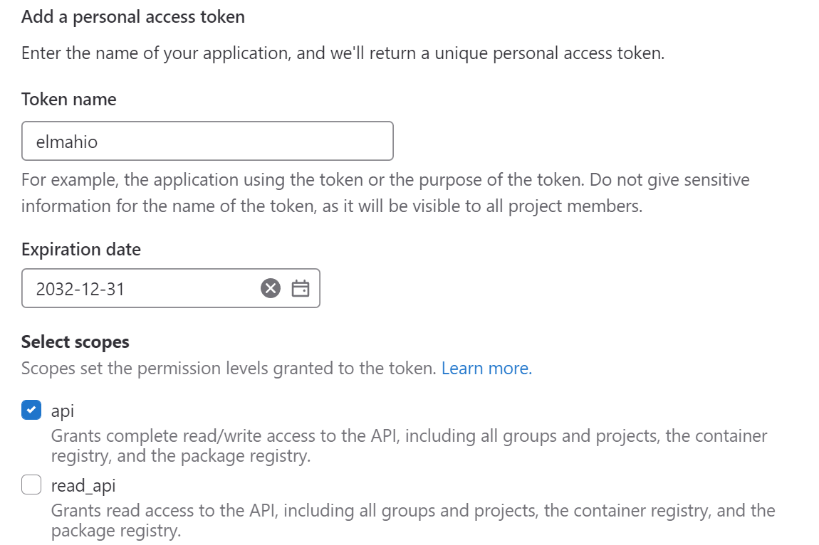 GitLab Tokens Page