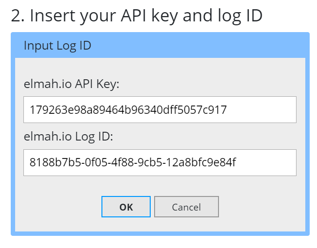 Copy your log id