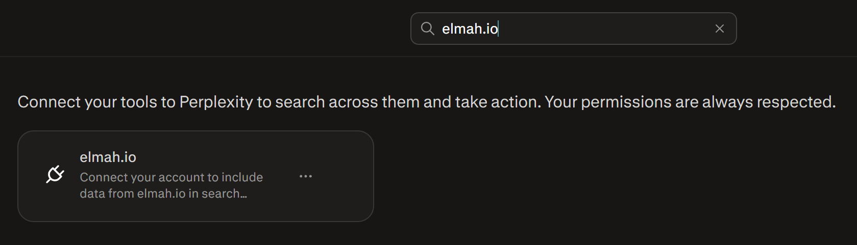 Perplexity search connectors
