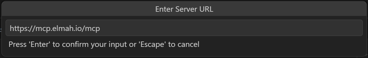 Enter server URL